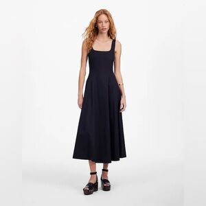 NEW Madewell Seamed Squareneck Midi Dress